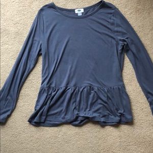 Dark grey ruffle blouse